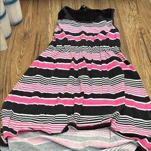 George Pink and Black Striped Kids Dress (Bin A)